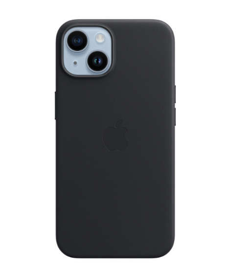 iPhone 14 Leather Case with MagSafe - Midnight